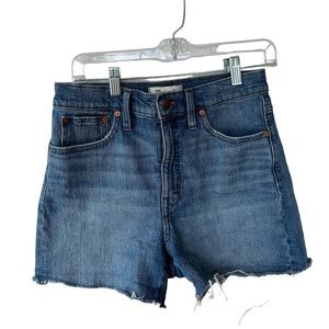 Madewell High Rise Ripped Denim Shorts Size 28